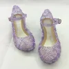 Sandali principessa ragazza bambini Scarpe cosplay anime moda Lolita dolce scarpe per bambini scarpe di cristallo cava cuneo viola blu 5 colori