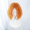 Perruque de Cosplay Orange courte et bouclée, style Anime Halloween, cheveux pour Sonya