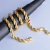 Mode 6 MM 925 Sterling Silber Seil Kette Halskette Funkelnde 18 Karat Vergoldet Twist Kette Halskette Schmuck für Frauen