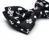 Fashion Bianco Musicale Nota Black Bow Tie per gli uomini Unisex Tuxedo Dress Abiti Bowtie Butterfly Brand New Accessori fini Spedizione gratuita