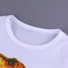 Małe dziecko ubrania dla dzieci bawełniane krótkie rękawe letnie koszule o szyja dinozaur design chłopcy top za 16 lat Tshirt1542408