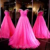 Designers New Prom Dresses Luxury Crystal Beaded Beauty Pageant Ball Gowns Sexy V Neck Sleeveless Tulle Formal Quinceanera Dresses DH889