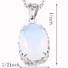 Luckyshine 1014mm regalo di famiglia brillare pietra di luna bianca ovale pietra preziosa collane in argento per donne pendenti con ciondoli per festa di nozze 6185367