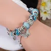 17 cm bis 21 cm langes, 925er Sterlingsilber vergoldetes Schmetterlings-Quasten-Anhänger-Armband für Pandora-Silber-Charm-Schlangenkettenarmbänder