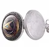 Partihandel 50st / lot mix 6Colors New Arrival Star Trek Theme Steampunk Vintage Quartz Pocket Watch Fashion Men Space Klockor Halsband PW035