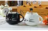 Cucchiaio per mescolare gatto in ceramica bianco nero cartone animato Cucchiaio per tè e caffè in acciaio inossidabile Stoviglie W9274