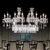 Design moderne K9 Lustre en cristal Hôtel Restaurant Dinging Room Table Top Lustre Éclairage avec lustre en cristal rectangulaire Lumière