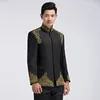 Chinese style embroidered suit male Tang suit costume professional formal Show host dress traditional Chinese tunic men's tracksuits