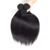 9a Brasiliansk Virgin Human Hair Weave Obehandlad Kroppsvåg Lös silkeslen Straight Natural Color 4x4 Lace Closure med 3 buntar från MS Joli