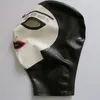 New women female Handmade drama Customized Latex Cosplay maid Hoods spliced nurse Fetish Mask Heroine mask Headgear1416606