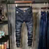 2018新しいジーンズ男性ファッションブランド服男性ブルーブラックパンツ男性のためのスキニージーンズ