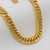 Gruby ciężki łańcuchowy naszyjnik 18K żółty złoto wypełnione Naszyjnik klasyczny biżuteria ciasny łańcuch 23.6 cali