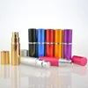 5ml 5CC Gładkie anodowane aluminium Compact Perfumy Atomiser Atomizer Atomizer Szkło Szkło Butelka Butelka LX2242