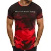 Meisai Impresso Homens T shirt Mangas Curtas Verão Fino Esporte Desgaste Camuflagem Tee Curto Design de Moda Top