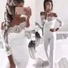 Women Summer Jumpsuit Sexy Off Shoulder Long Sleeve Women Bodysuit Full Length Lace Patchwork Bodycon Rompers Womens Playsuits