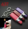 Lipstick Shaped Keychain Key Rings Lighter Refillable Butane Flame Cigarette Lighters Without Gas Multiple color For Lady Smoking Kitchen Tool