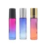 Color gradient 10 ml Glass Essential Oils Roll-on Bottles with Stainless Steel Roller Balls and Black Plastic Caps Roll on Bottles