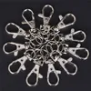 10st Sil Silver Metal Classic Key Chain Diy Bag Jewelry Ring Swivel Hummer Clam Clips Key Hooks Keychain Split Ring Wholeales304R