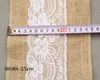 15 * 240 cm Naturalnie Elegancki Burlap Koronki Krzesło Sashes Jute Chair Bowknot Do Rustic Wedding Party Decoration