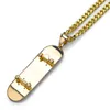 Collana Hip Hop di nuova moda Collana in oro giallo / argento Colore CZ Skateboard Collana per uomo Donna Bel regalo NL-751