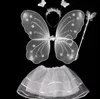 Girls Kids Angel Fairy Butterfly Wing Wando Headband Fantasia Traje De Desempenho Cosplay DDA765 Fontes Party