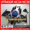 Honda VFR400 R NC24 V4 V400R 87 88 94 95 96 81HM19 RVF VFR 400 R NC35 1987 1998 1996 1996 1996 Repsol Blue Fairings