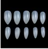 600 sztuk / opakowania Naturalne przezroczyste fałszywe wskazówki paznokci owalne stiletto ostre końcówki paznokci akrylowy żel UV Pełna pokrywa Paznokci wskazówki do dekoracji