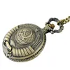 Classic Vintage Bronze Russia Soviet Sickle Hammer Quartz Pocket Watch Retro Men Women Necklace Pendant Jewelry Gifts