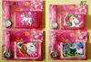 2 stks / partij Unicorn Portemonnees Horloge Set Meisjes Portemonnee Vouw Pocket Bags Roze Rose Cartoon Briefpapier Storage Organizer Bag Kinderen Portemonnee GGA1209