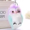 15CM Cute y Owl Keychain & Pendant Women Key Ring Holder Faux Bunny Rabbit Fur Pompoms Key Chains For Handbag 2C02682807785