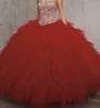 Stunning Wedding Dress ball gown with beaded bodice,red,ivory strapless sweetheart neck line, basque waist line Bridal Gowns Plus SIZE