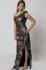 Camo Bridesmaid Dresses One Shoulder Beach Split Evening Dresses Plus Size Maid Of Honor Party Gowns