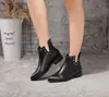 [Scatola originale] Rivetto alla caviglia da donna nuovo arrivo in vera pelle inverno tacco basso 3 cm scarpe a punta stivali casual taglia 35-40