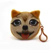 Drukowanie 3D Cat Dog Torby Cartoon Torebka Pluszowe Mini Monety Portfele Portfele Zipper Key Headphone Holder Torby