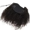 Kinky Curly Hair 1pc 100g Pieces 14-24Inch High Fashion Ponytail Remy Mänskliga hårklipptillägg