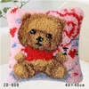 Pillow Case Cartoon Latch Hook Rug Canvas Embroidery Pillow Crochet Animal Kit Handmade Craft Cushion Kits Home Decor Bear