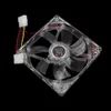 Ventilador de refrigeração 12V Computador PC CPU Cooler Clear Compute Case Quad 4 Blue LED Light