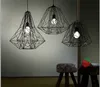 Hänge lampor vintage industriell stil metall bur ljus ljuskrona lampor vardagsrum bar loft lampa svart / vit