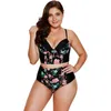 Swimwear das Mulheres Plus Size M-3XL Mulheres Floral Tankinis Copa Bra acolchoado V-pescoço para Beach Wear Sexy Clotings1