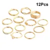 12 stks gecombineerd unieke vintage stijlvol gewrichtsknuckle ringen set vinger ringen mode-sieraden stapel