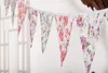 10 m / 32ft 36 floral stoffen driehoek vlaggen bunting banner slingers voor bruiloft, verjaardagsfeest, outdoor woningdecoratie (roze)