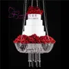 Wedding falso acrílico estilo candelabro de cristal drapejar suspenso bolo Swing stand (cristal, DIA24 "ou 18")
