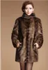 New 2018 Europe style women's outerwear plus size clothing Imitation Animal fur top long design overcoat leather fur coat