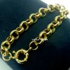 Anello con bullone belcher riempito in oro 18 carati Link uomo donna solido bracciale gioielli B164