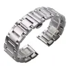 الفولاذ المقاوم للصدأ ووتش حزام أساور الرجال جودة عالية الفضة معدن 18 20 21 22 23 24mm أزياء النساء Watchbands الملحقات