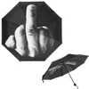 Middelvinger Paraplu Regen Winddicht Up Up Umbrella Creatieve opvouwbare Parasol Fashion Impact Zwart Paraplu OOA4505