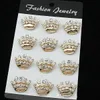 Vente chaude bas prix ton argent cristal clair broches petite couronne broches broches mignon alliage femmes collier broches mariage bijoux de mariée broche