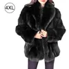 Nouveau Manteau d'hiver femmes fausse Fourrure grande taille col montant veste à manches longues Gilet Fourrure