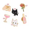 106Styles dessin animé épinglettes ensemble Badge en pot collier broche pour femmes Badges Cactus émail broche broches décoratives bijoux en tissu