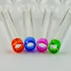 Handcraft Pyrex Glass Oil Burner Pipe 10cm Mini Smoking Pipes Thick Glass Pipe Oil Colorful Pipe Free Shipping 4 Color